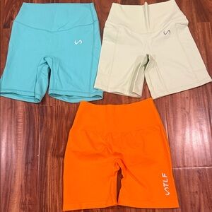 Stylish Women's Bike Shorts - Orange, Mint, Cream